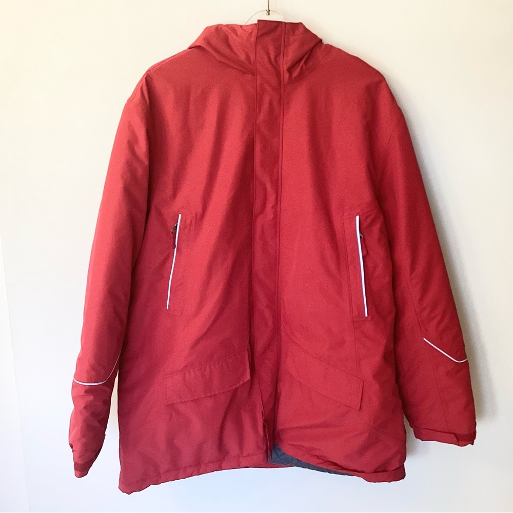 Lands’ End Men’s The Squall Fleece Lined Waterproof Hooded Jacket - Red - XL